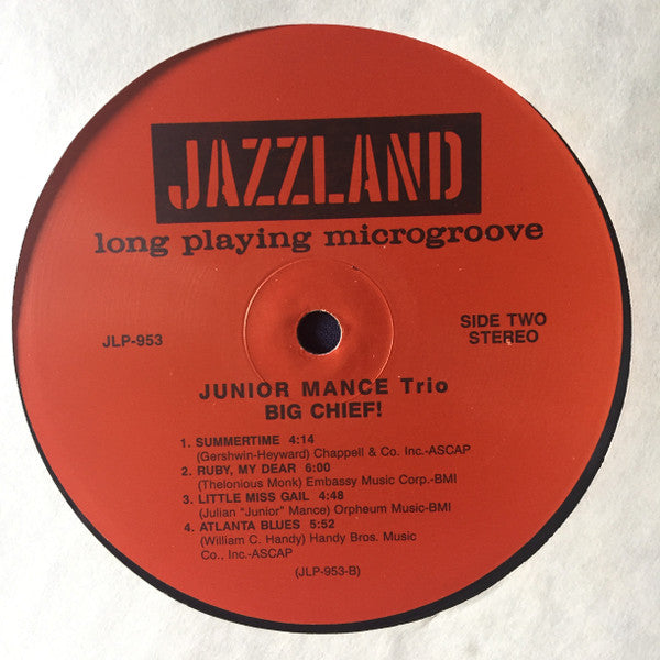 Junior Mance Trio - Big Chief! (Vinyl, LP, Reissue, Stereo) Near Mint (NM or M-) / Near Mint (NM or M-)