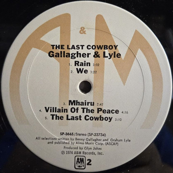 Gallagher & Lyle - The Last Cowboy (Vinyl, LP, Album, Stereo) Very Good (VG) / Very Good (VG)