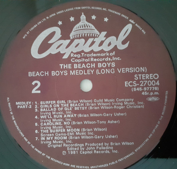 The Beach Boys - Beach Boys Medley (Long Version) (Vinyl, 12", 45 RPM) Good Plus (G+) / Good Plus (G+)