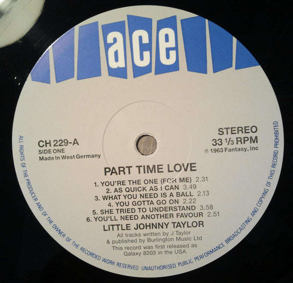 Little Johnny Taylor - Part Time Love (Vinyl, LP, Album) Very Good Plus (VG+) / Very Good (VG)