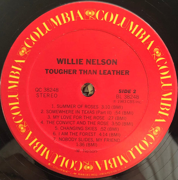 Willie Nelson - Tougher Than Leather (Vinyl, LP, Album) Very Good Plus (VG+) / Very Good Plus (VG+)