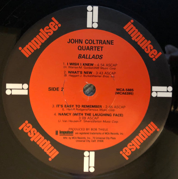 The John Coltrane Quartet - Ballads (Vinyl, LP, Album, Reissue, Remastered, Stereo) Very Good Plus (VG+) / Very Good Plus (VG+)