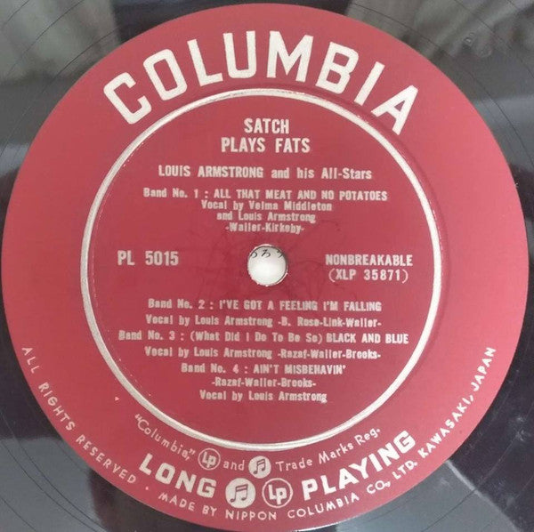 Louis Armstrong And His All-Stars - Satch Plays Fats: A Tribute To The Immortal Fats Waller By Louis Armstrong And His All-Stars (Vinyl, LP, Album, Mono) Very Good Plus (VG+) / Very Good (VG)