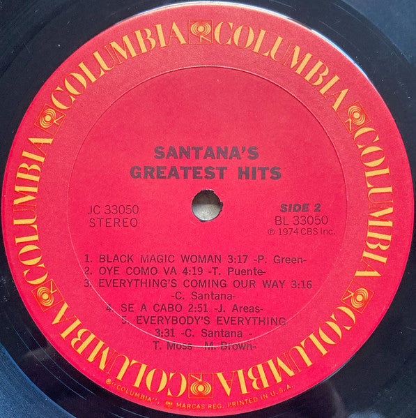 Santana - Santana's Greatest Hits (Vinyl, LP, Compilation, Stereo) Very Good (VG) / Very Good Plus (VG+)