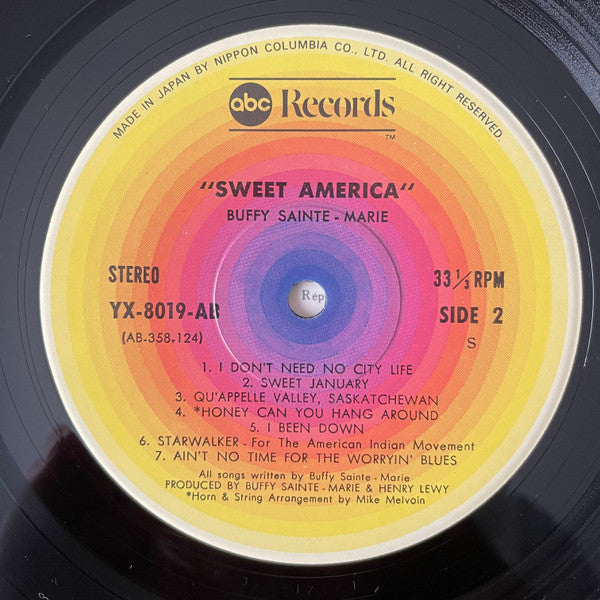 Buffy Sainte-Marie - Sweet America (Vinyl, LP, Album, Stereo) Near Mint (NM or M-) / Very Good Plus (VG+)