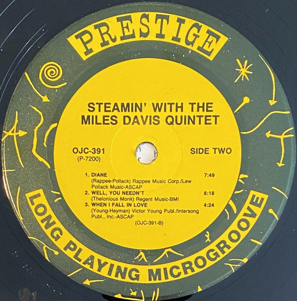 The Miles Davis Quintet - Steamin' With The Miles Davis Quintet (Vinyl, LP, Album, Reissue, Remastered) Very Good Plus (VG+) / Very Good Plus (VG+)