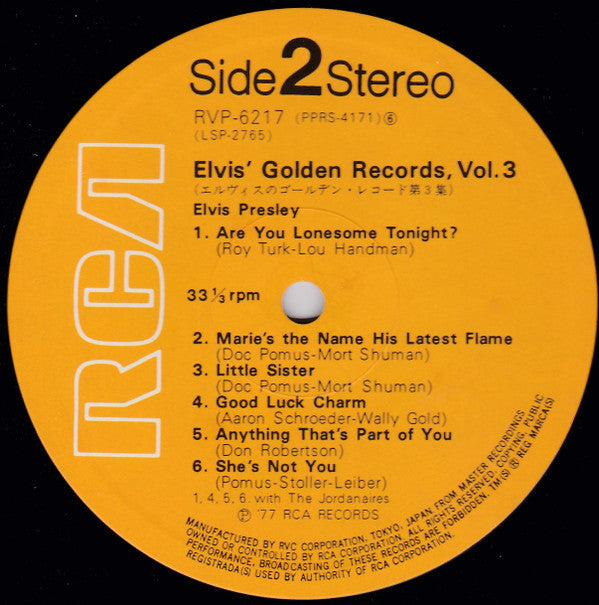 Elvis Presley - Elvis' Golden Records, Vol. 3 (Vinyl, LP, Compilation, Reissue, Stereo) Very Good Plus (VG+) / Very Good Plus (VG+)
