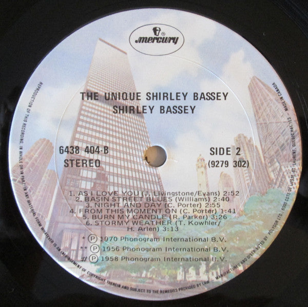 Shirley Bassey - The Unique Shirley Bassey (Vinyl, LP, Compilation) Very Good Plus (VG+) / Very Good (VG)