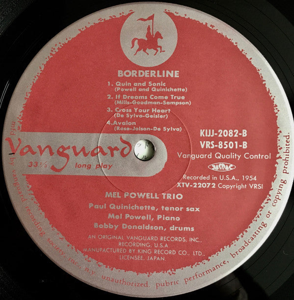 Mel Powell Trio - Borderline (Vinyl, LP, Reissue) Very Good Plus (VG+) / Very Good Plus (VG+)