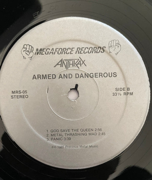 Anthrax - Armed And Dangerous (Vinyl, 12", 33 ⅓ RPM, EP) Very Good Plus (VG+) / Very Good (VG)