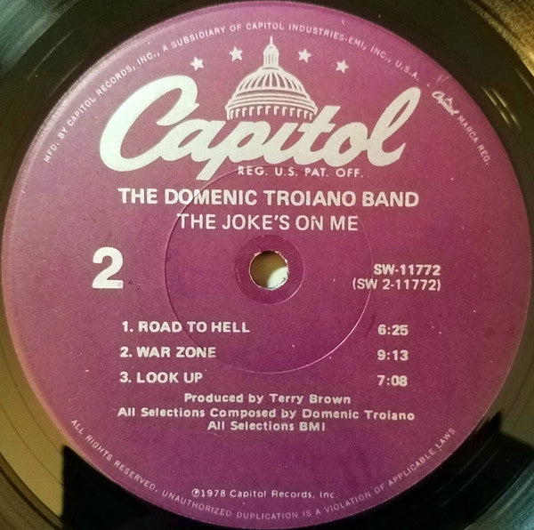 The Domenic Troiano Band - The Joke's On Me (Vinyl, LP, Album) Very Good Plus (VG+) / Very Good Plus (VG+)