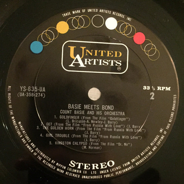 Count Basie Orchestra - Basie Meets Bond (Vinyl, LP, Stereo) Very Good Plus (VG+) / Very Good (VG)