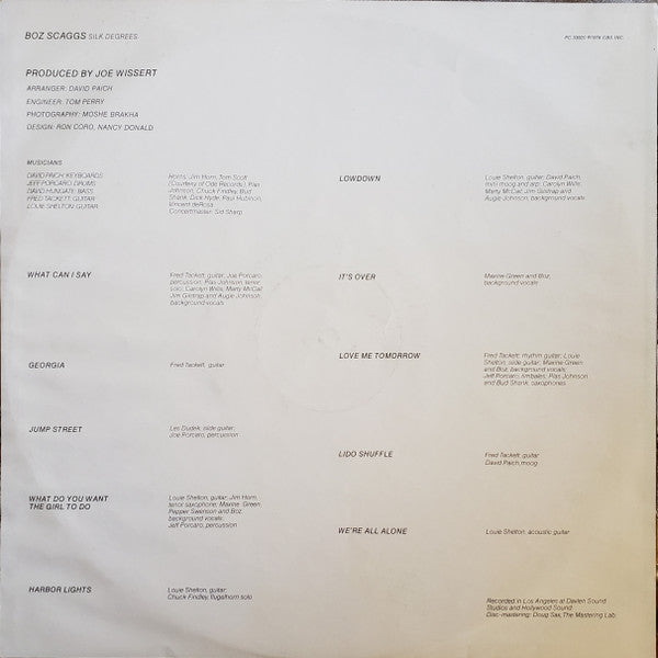 Boz Scaggs - Silk Degrees (Vinyl, LP, Album, Reissue, Stereo) Very Good (VG) / Very Good Plus (VG+)