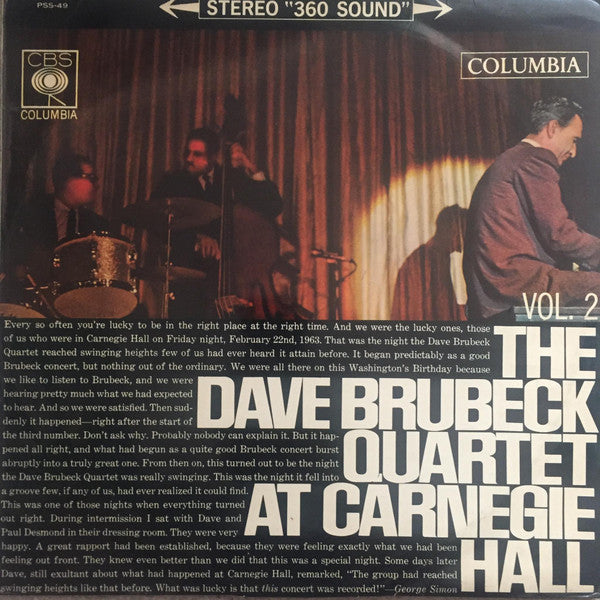 The Dave Brubeck Quartet - At Carnegie Hall (Vol. 2) (Vinyl, LP, Al...