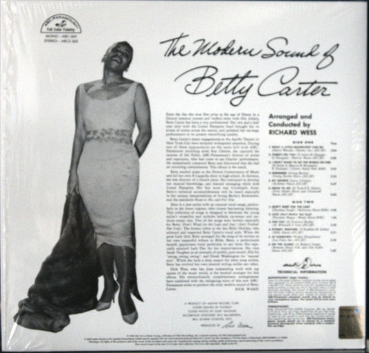 Betty Carter - The Modern Sound Of Betty Carter (Vinyl, LP, Album, Reissue, Mono) Very Good Plus (VG+) / Very Good Plus (VG+)