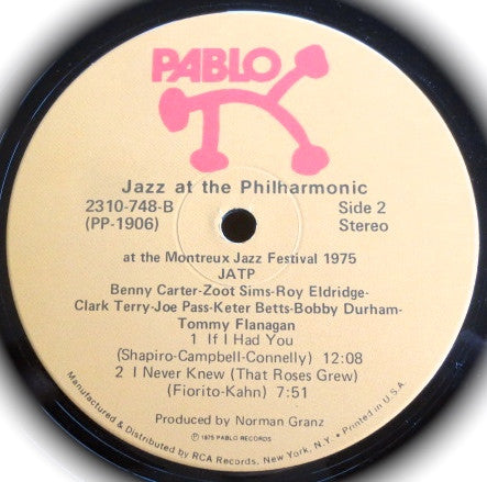 Various - JATP (Jazz At The Philharmonic At The Montreux Jazz Festival 1975) (Vinyl, LP, Album, Stereo) Good Plus (G+) / Good Plus (G+)