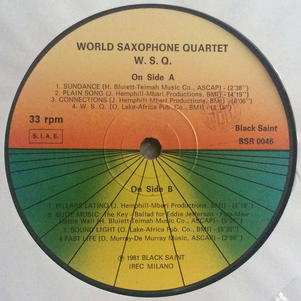 World Saxophone Quartet - W.S.Q. (Vinyl, LP, Album) Very Good Plus (VG+) / Very Good (VG)