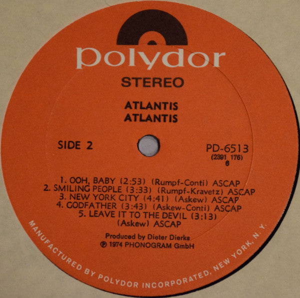 Atlantis (12) - Atlantis (Vinyl, LP, Album) Very Good Plus (VG+) / Good Plus (G+)