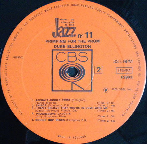 Duke Ellington And His Orchestra - Primping For The Prom (Vinyl, LP) Very Good Plus (VG+) / Very Good (VG)