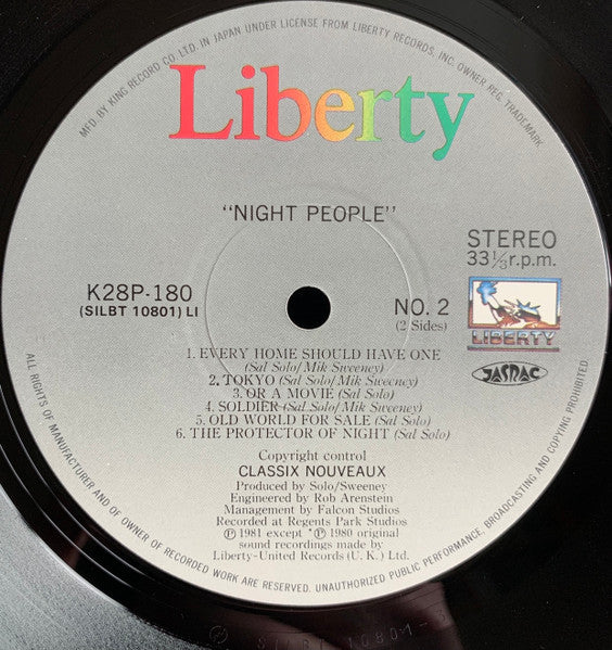 Classix Nouveaux - Night People = 夜行人間 (Vinyl, LP, Album) Very Good (VG) / Very Good Plus (VG+)