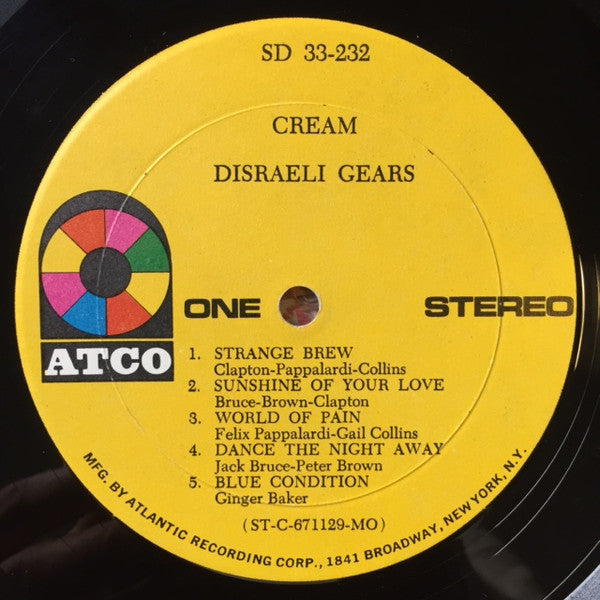 Cream (2) - Disraeli Gears (Vinyl, LP, Album, Repress, Stereo) Good Plus (G+) / Good (G)