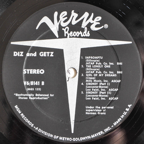 Dizzy Gillespie - Diz And Getz (Vinyl, LP, Album, Stereo, Reissue) Very Good Plus (VG+) / Very Good (VG)