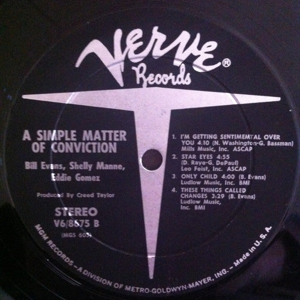 Bill Evans - A Simple Matter Of Conviction (Vinyl, LP, Album, Stereo)