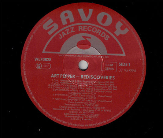 Art Pepper - Rediscoveries (Vinyl, LP) Very Good (VG) / Very Good (VG)