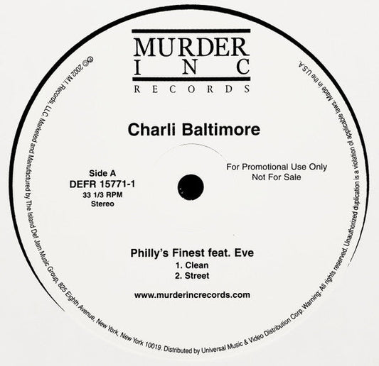 Charli Baltimore - Philly's Finest (Vinyl, 12", Promo) Very Good Plus (VG+) / Very Good Plus (VG+)