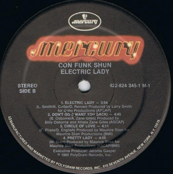 Con Funk Shun - Electric Lady (Vinyl, LP, Album) Very Good Plus (VG+) / Good Plus (G+)