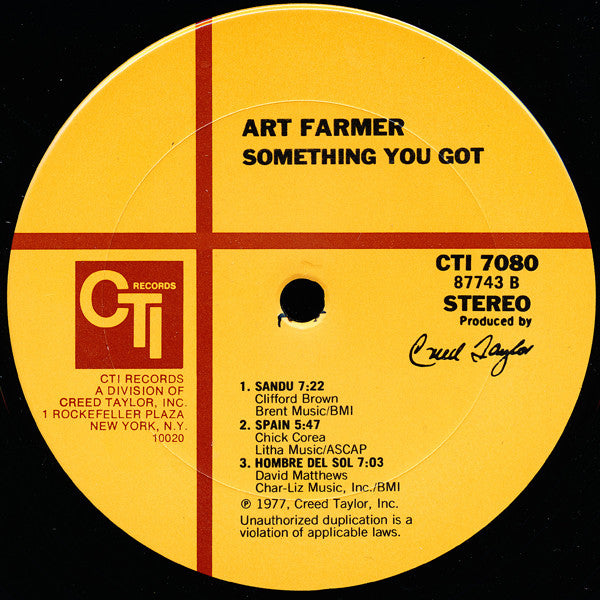Art Farmer - Something You Got (Vinyl, LP, Album, Stereo)