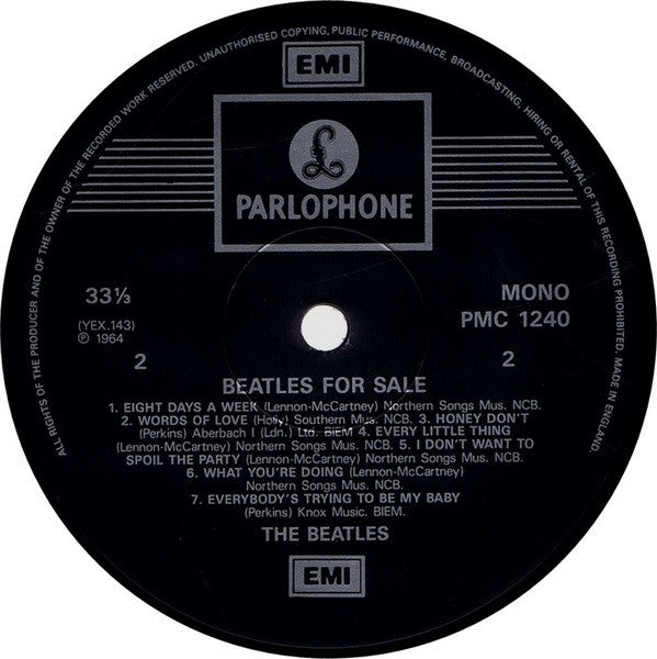 The Beatles - Beatles For Sale (Vinyl, LP, Album, Reissue, Remastered, Mono) Near Mint (NM or M-) / Very Good Plus (VG+)