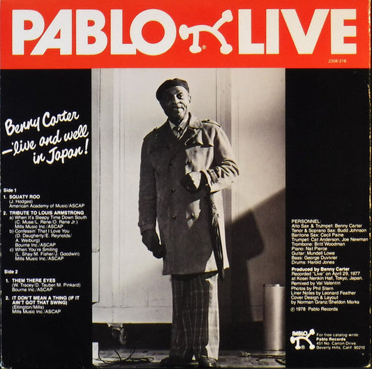 Benny Carter - 'Live And Well In Japan! (Vinyl, LP, Album)