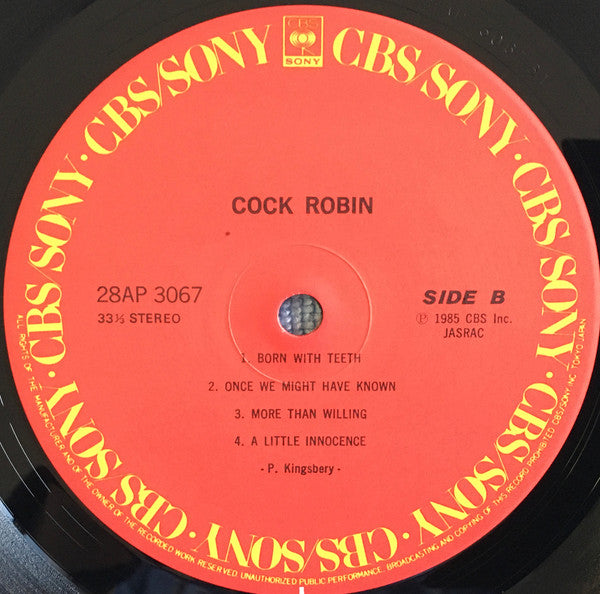 Cock Robin - Cock Robin (Vinyl, LP, Album) Very Good Plus (VG+) / Very Good (VG)