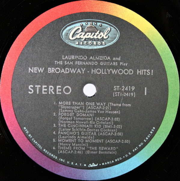Laurindo Almeida - New Broadway-Hollywood Hits (Vinyl, LP, Album, Stereo) Good Plus (G+) / Very Good (VG)
