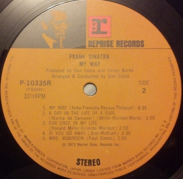 Frank Sinatra - My Way (Vinyl, LP, Album, Reissue, Stereo) Very Good Plus (VG+) / Very Good (VG)