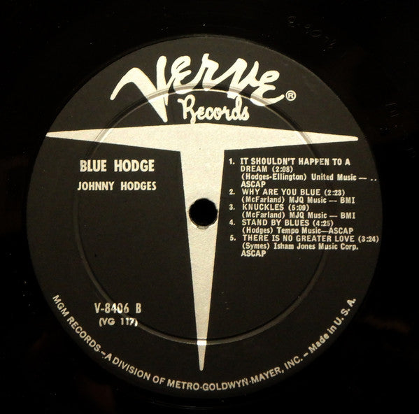 Johnny Hodges - Blue Hodge (Vinyl, LP, Album, Stereo) Very Good (VG) / Good Plus (G+)