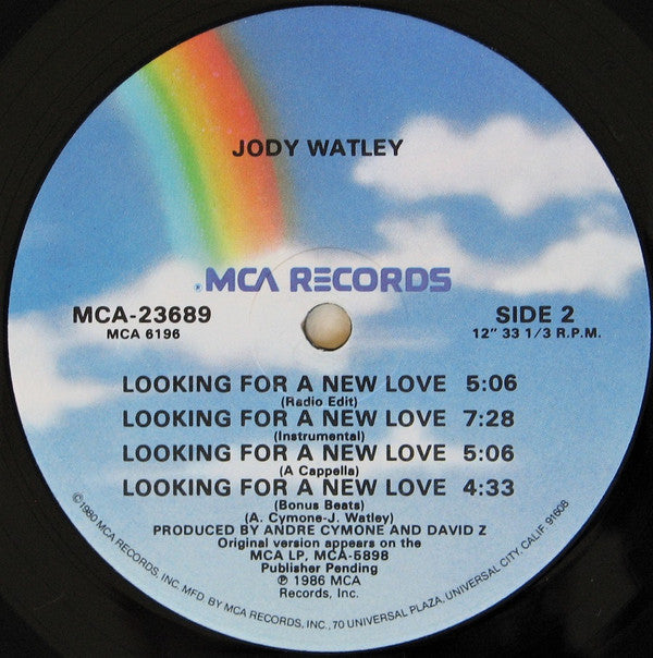 Jody Watley - Looking For A New Love (Vinyl, 12", 33 ⅓ RPM) Good Plus (G+) / Good Plus (G+)