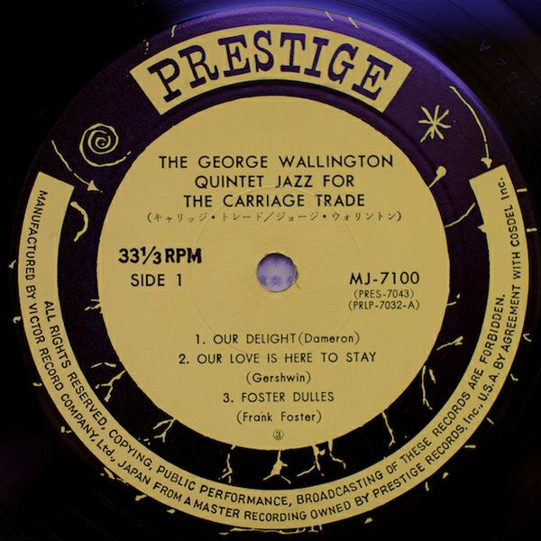 George Wallington Quintet - Jazz For The Carriage Trade (Vinyl, LP, Album, Mono) Very Good (VG) / Very Good (VG)