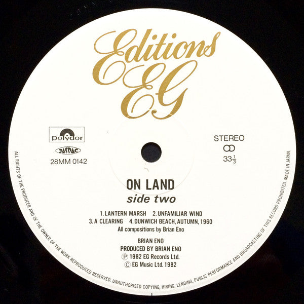 Brian Eno - Ambient 4 (On Land) (Vinyl, LP, Album, Stereo) Near Mint (NM or M-) / Near Mint (NM or M-)