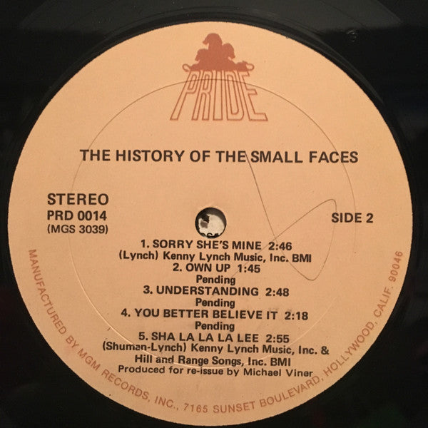 Small Faces - The History Of Small Faces (Vinyl, LP, Compilation) Very Good (VG) / Good Plus (G+)