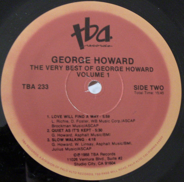 George Howard - The Very Best Of George Howard Vol. 1 (Vinyl, LP, Compilation) Good Plus (G+) / Very Good Plus (VG+)