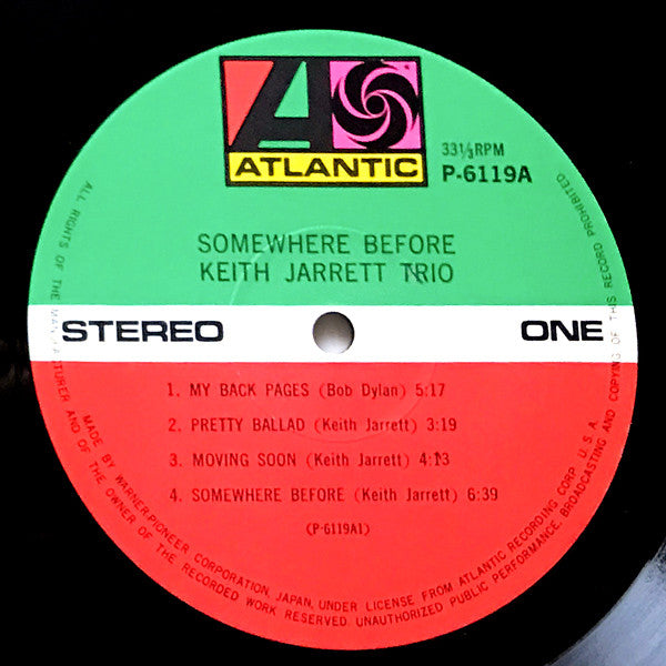 Keith Jarrett Trio - Somewhere Before (Vinyl, LP, Album, Reissue) Very Good Plus (VG+) / Very Good Plus (VG+)