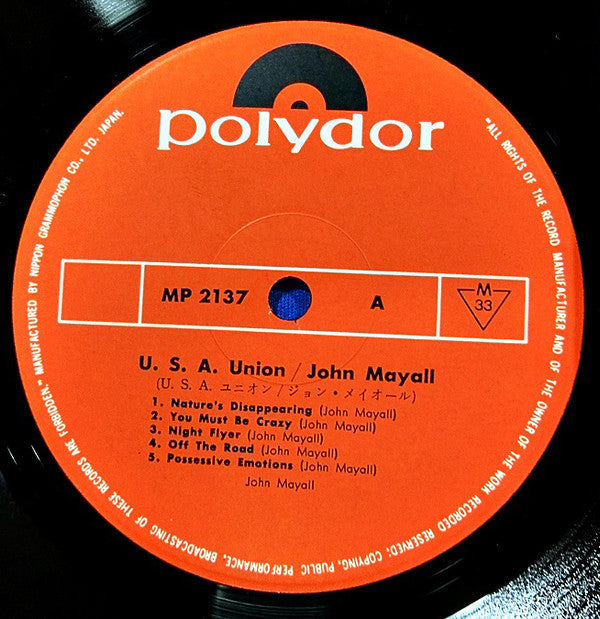 John Mayall - U.S.A. Union (Vinyl, LP, Album) Very Good (VG) / Generic