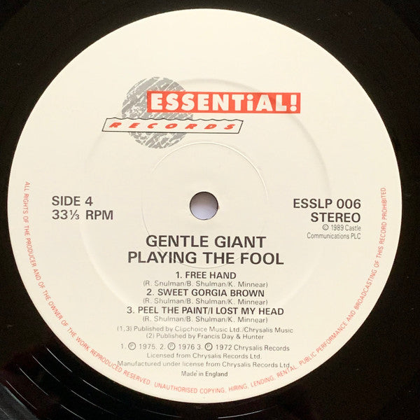 Gentle Giant - Playing The Fool (2xVinyl, LP, Album, Reissue) Very Good (VG) / Very Good (VG)