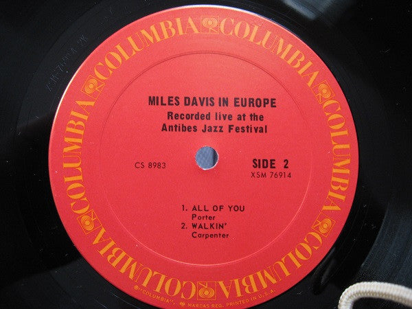 Miles Davis - Miles Davis In Europe (Vinyl, LP, Album, Reissue, Stereo) Good Plus (G+) / Very Good (VG)