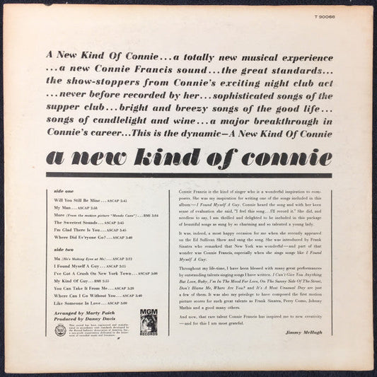 Connie Francis - A New Kind Of Connie... (Vinyl, LP, Album, Club Edition, Mono) Good Plus (G+) / Good Plus (G+)