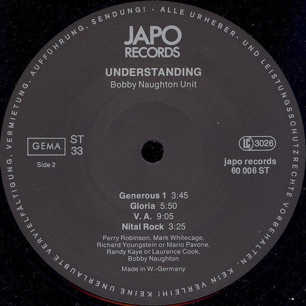 Bobby Naughton Units - Understanding (Vinyl, LP, Album, Reissue) Very Good Plus (VG+) / Very Good (VG)