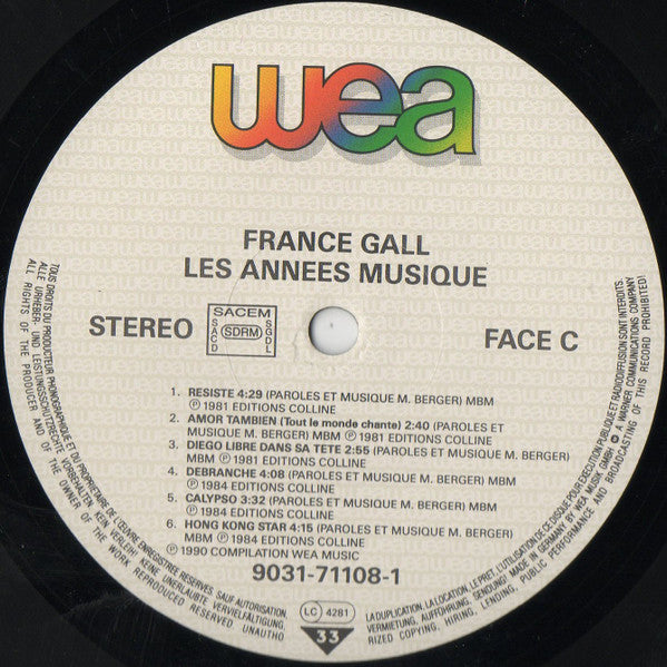 France Gall - Les Années Musique (2xVinyl, LP, Compilation, Stereo) Very Good Plus (VG+) / Very Good (VG)