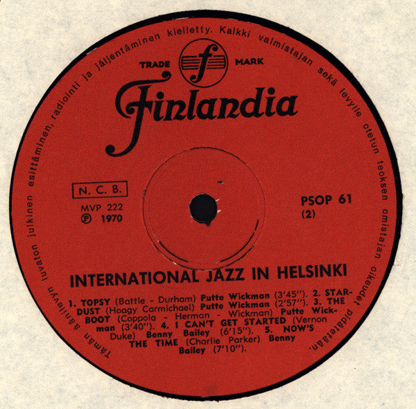 Various - International Jazz In Helsinki (Vinyl, LP, Compilation) Very Good Plus (VG+) / Very Good (VG)